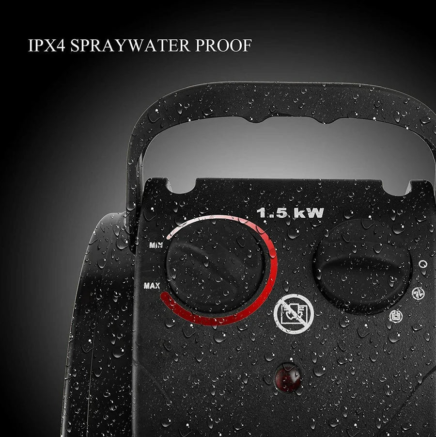 Heater Fan 1500W Forced-Air IPX4 Moisture Protection