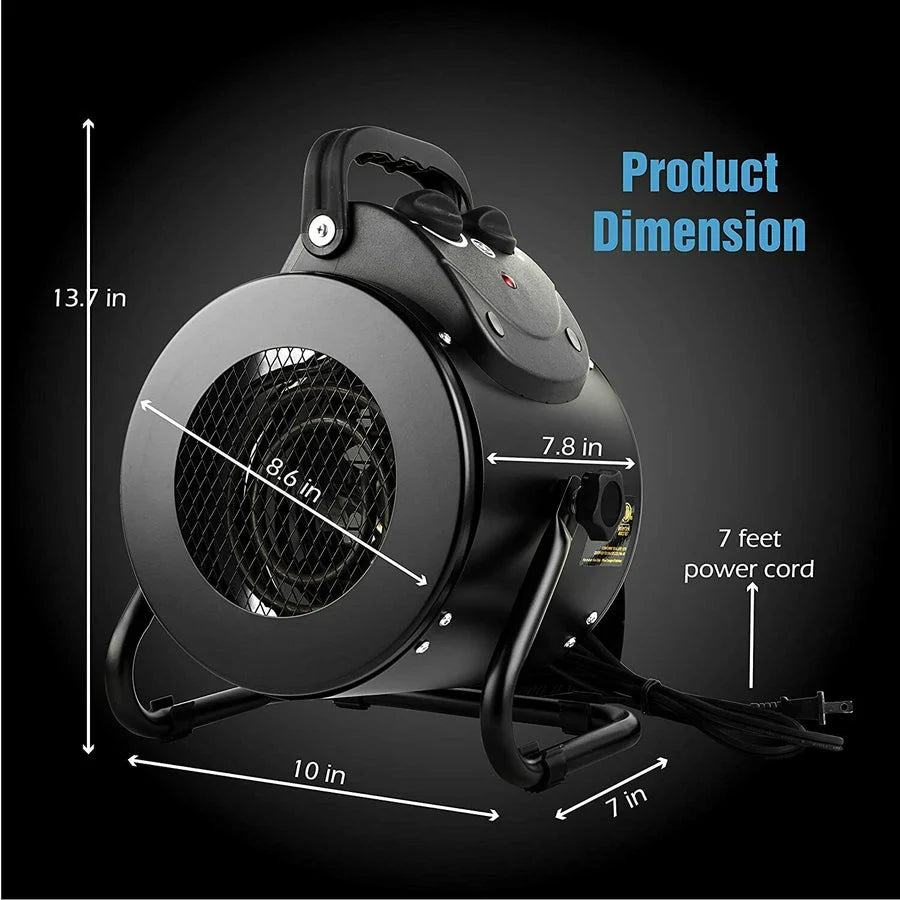 Heater Fan 1500W Forced-Air IPX4 Moisture Protection