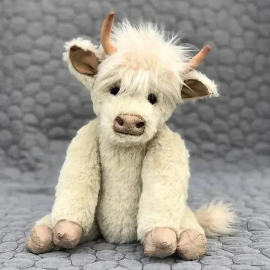 Highland Cow Figurine Handcrafted Floral Crown
