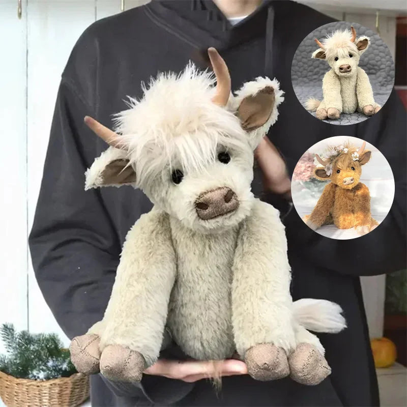 Highland Cow Plush Posable Alpaca Fur Flower Crown