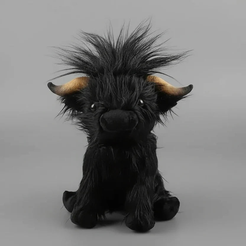 Highland Cow Plush Toy Super-Soft Shaggy Mane 9.84-Inch
