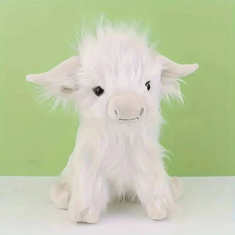 Highland Cow Plush Toy Super-Soft Shaggy Mane 9.84-Inch