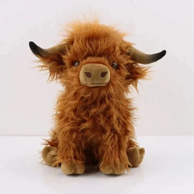 Highland Cow Plush Toy Super-Soft Shaggy Mane 9.84-Inch