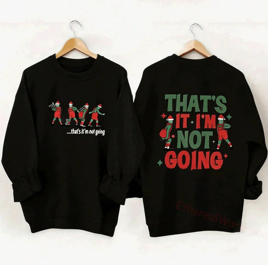 Holiday Pullover Black Festive Pattern Long Sleeve Round Neck
