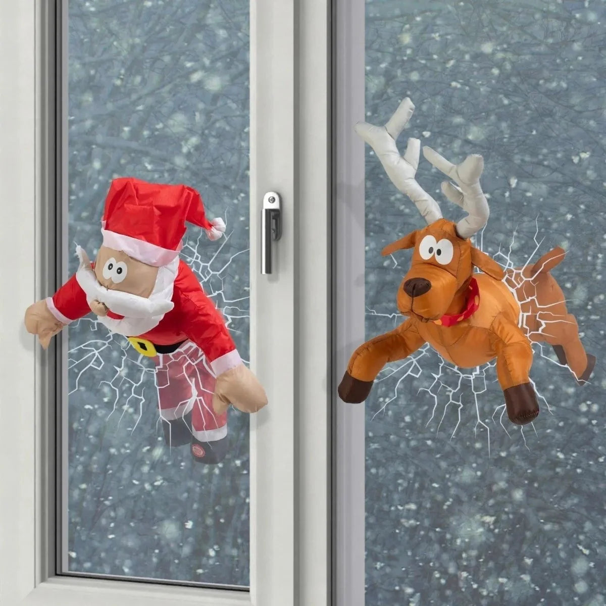 Holiday Window Display Motion-Activated Moving Figures & LED Lights