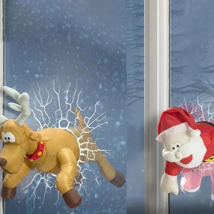 Holiday Window Display Motion-Activated Moving Figures & LED Lights
