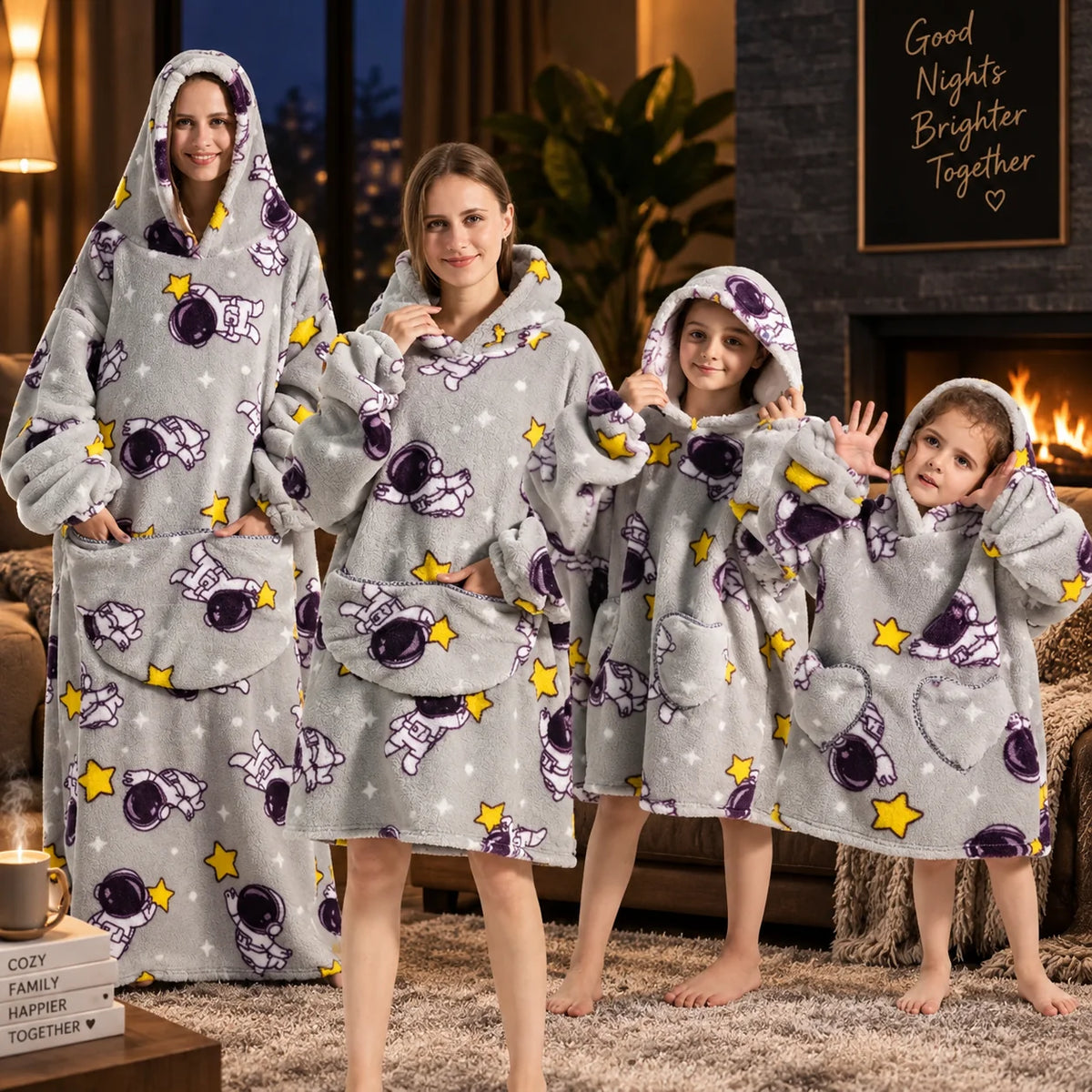 Hoodie Blanket Oversized Wearable Fleece & Flannel Machine Washable