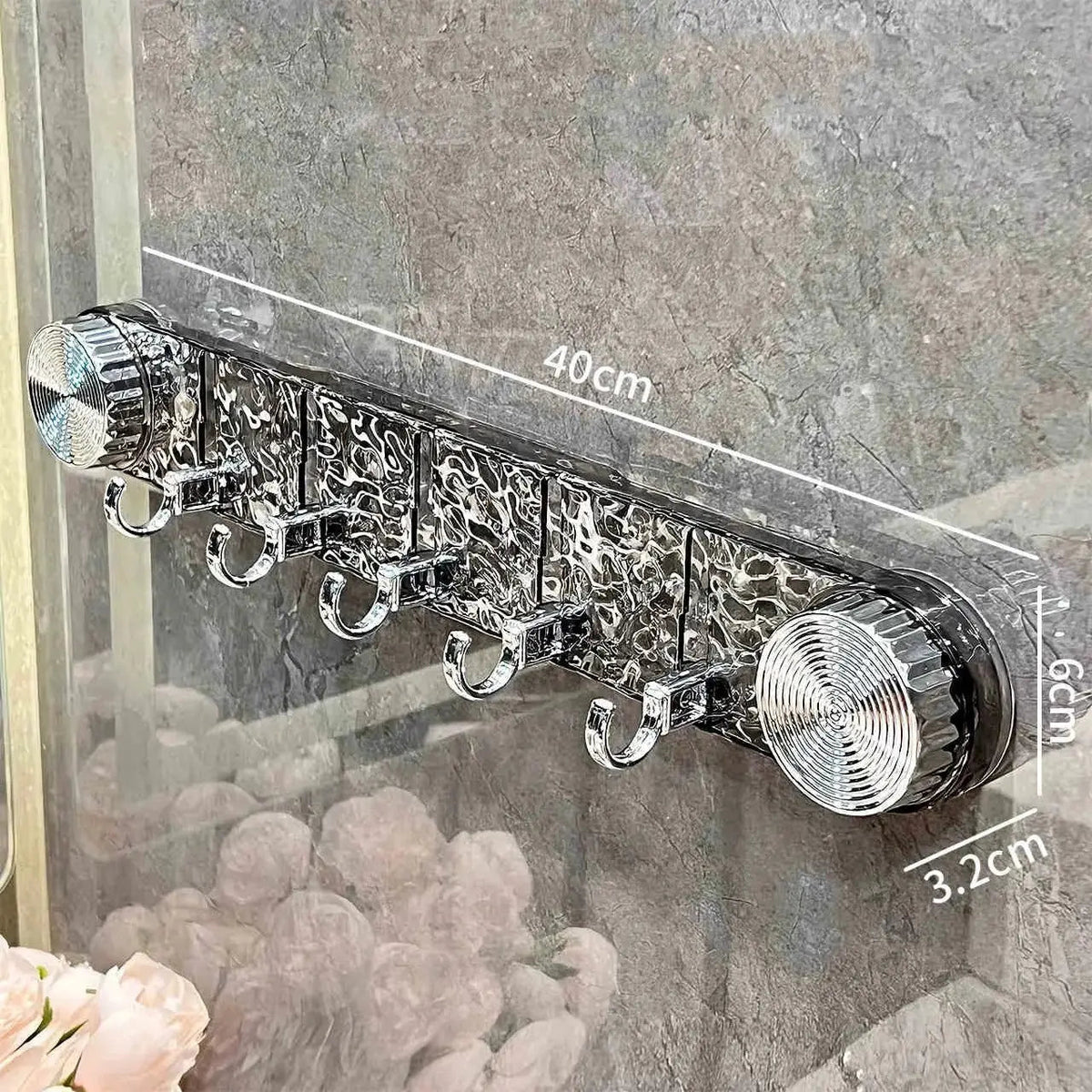 Hook Rail Drill-Free Suction-Cup Reusable 5 Hooks
