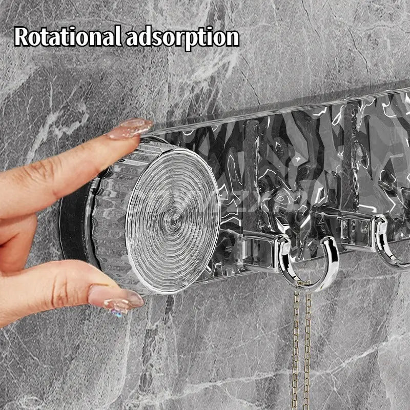 Hook Rail Drill-Free Suction-Cup Reusable 5 Hooks