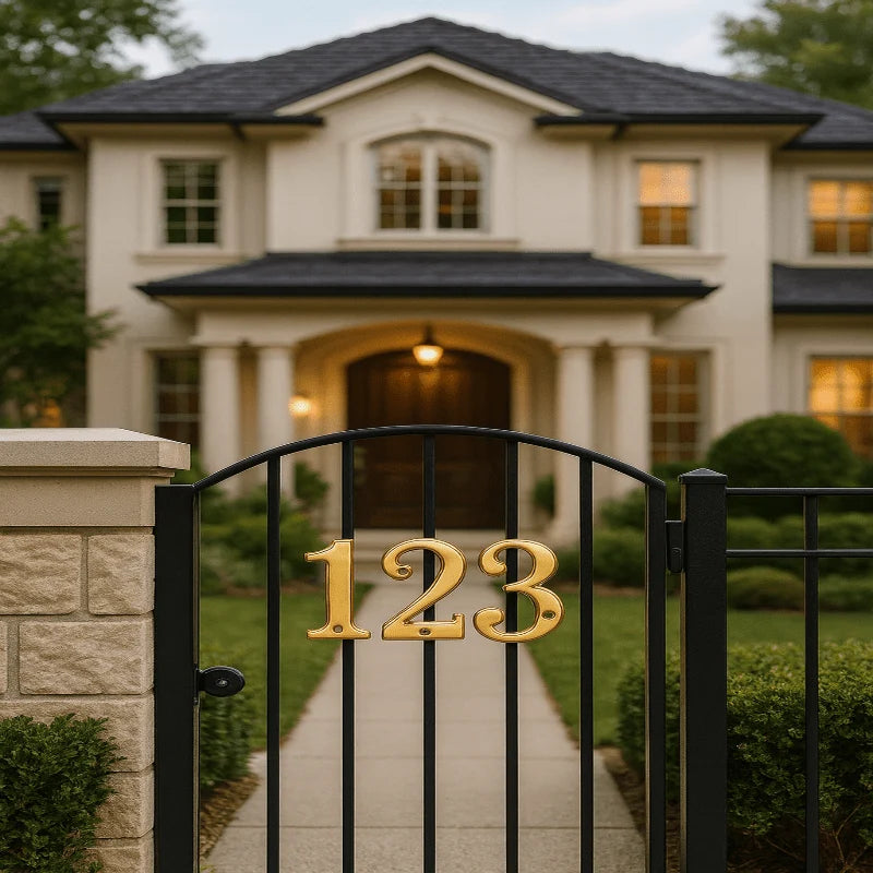 House Number Digit Solid Brass Mounting Hardware Included