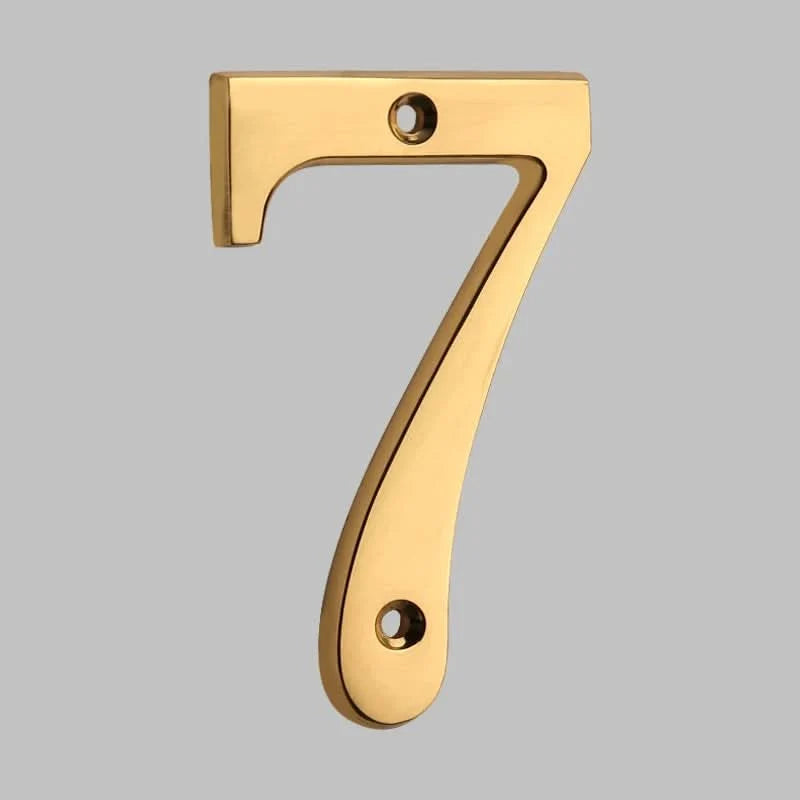 House Number Digit Solid Brass Mounting Hardware Included