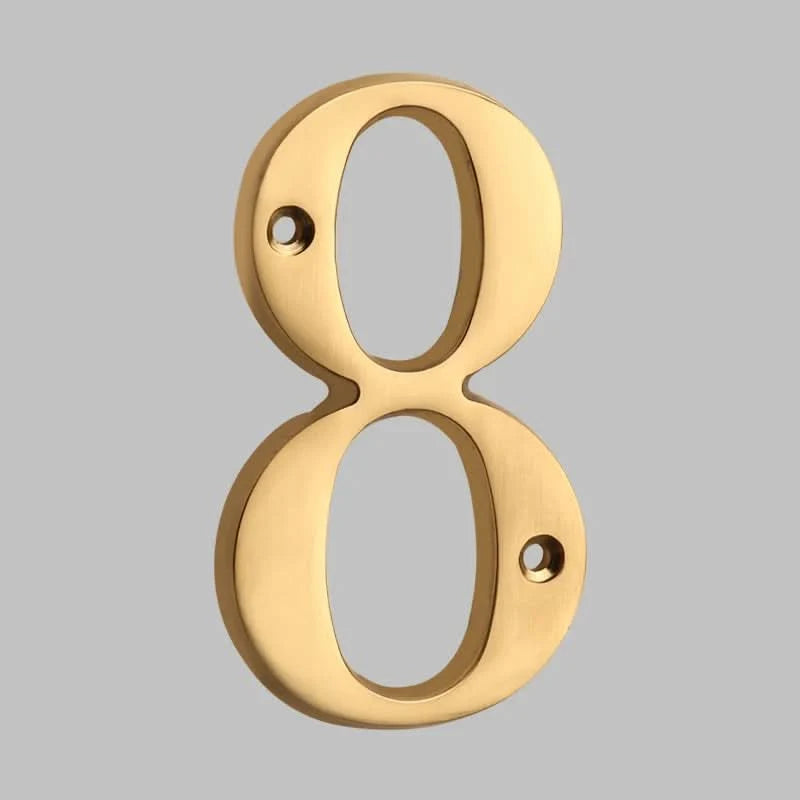 House Number Digit Solid Brass Mounting Hardware Included