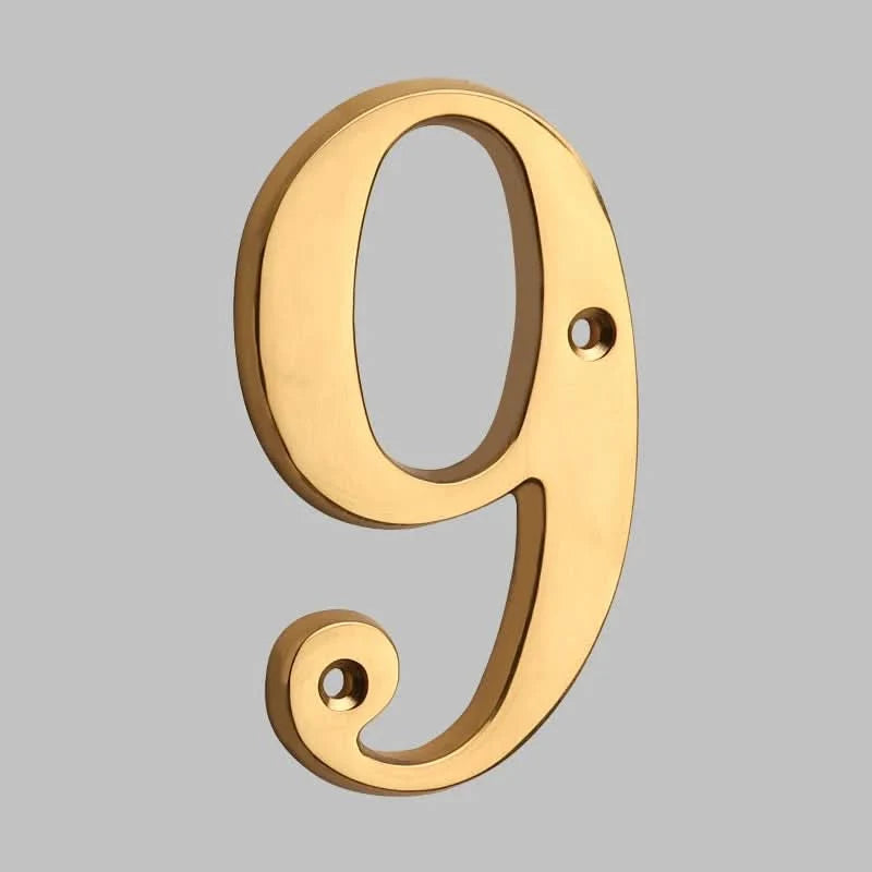 House Number Digit Solid Brass Mounting Hardware Included