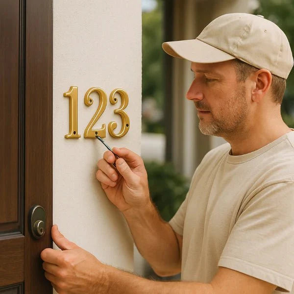 House Number Digit Solid Brass Mounting Hardware Included