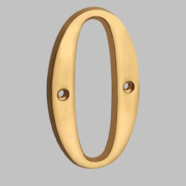 House Number Digit Solid Brass Mounting Hardware Included