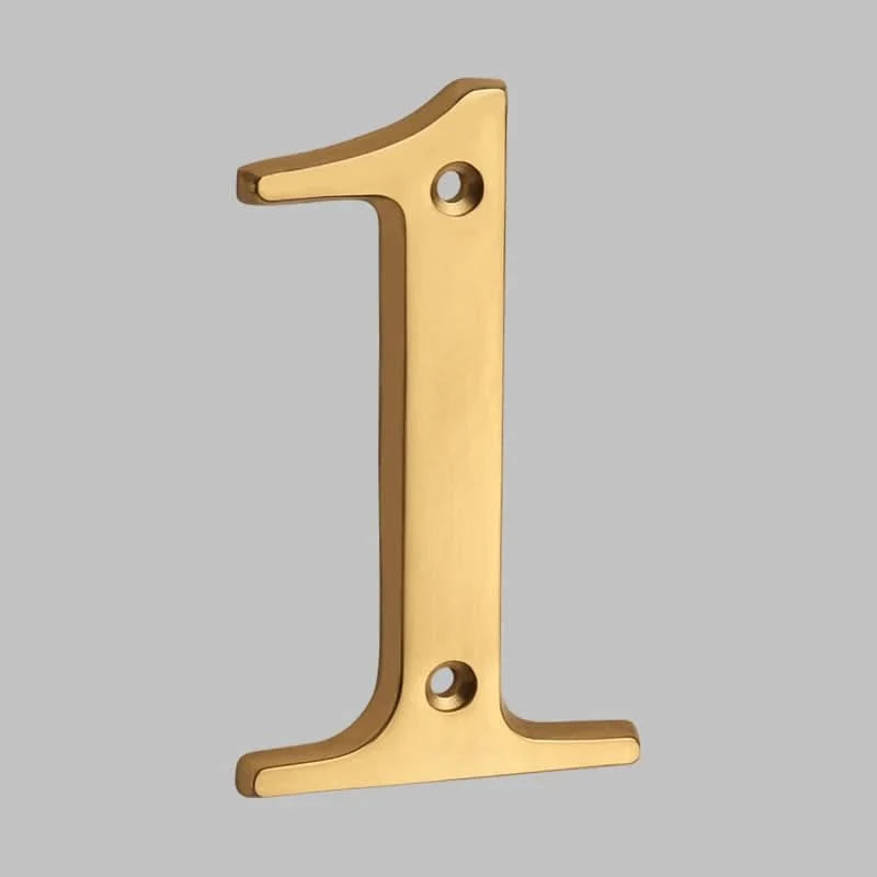 House Number Digit Solid Brass Mounting Hardware Included
