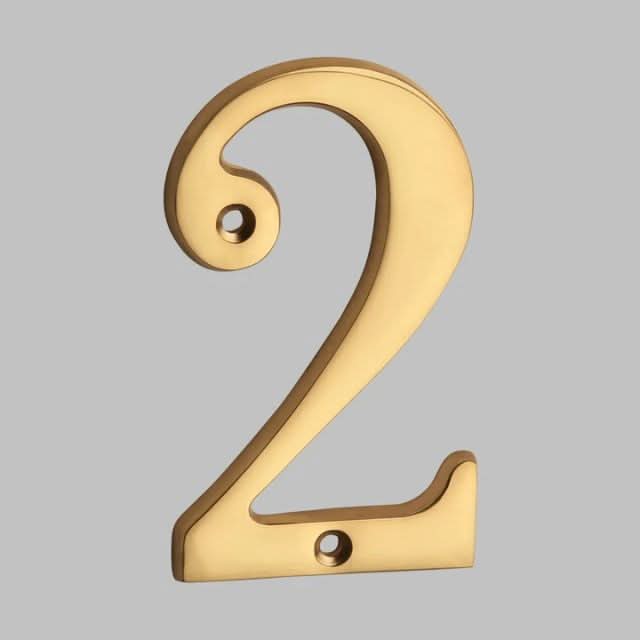House Number Digit Solid Brass Mounting Hardware Included