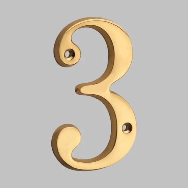 House Number Digit Solid Brass Mounting Hardware Included