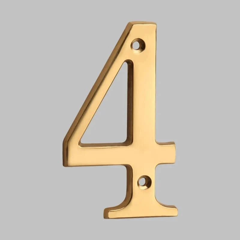 House Number Digit Solid Brass Mounting Hardware Included