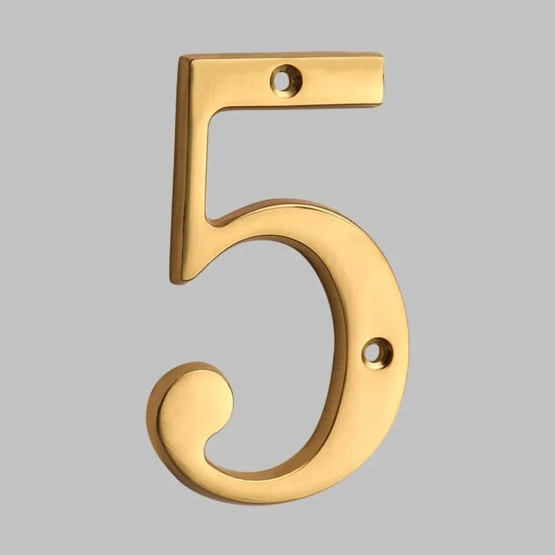 House Number Digit Solid Brass Mounting Hardware Included