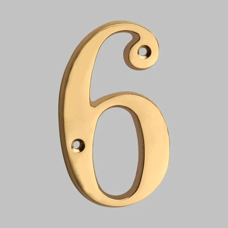 House Number Digit Solid Brass Mounting Hardware Included