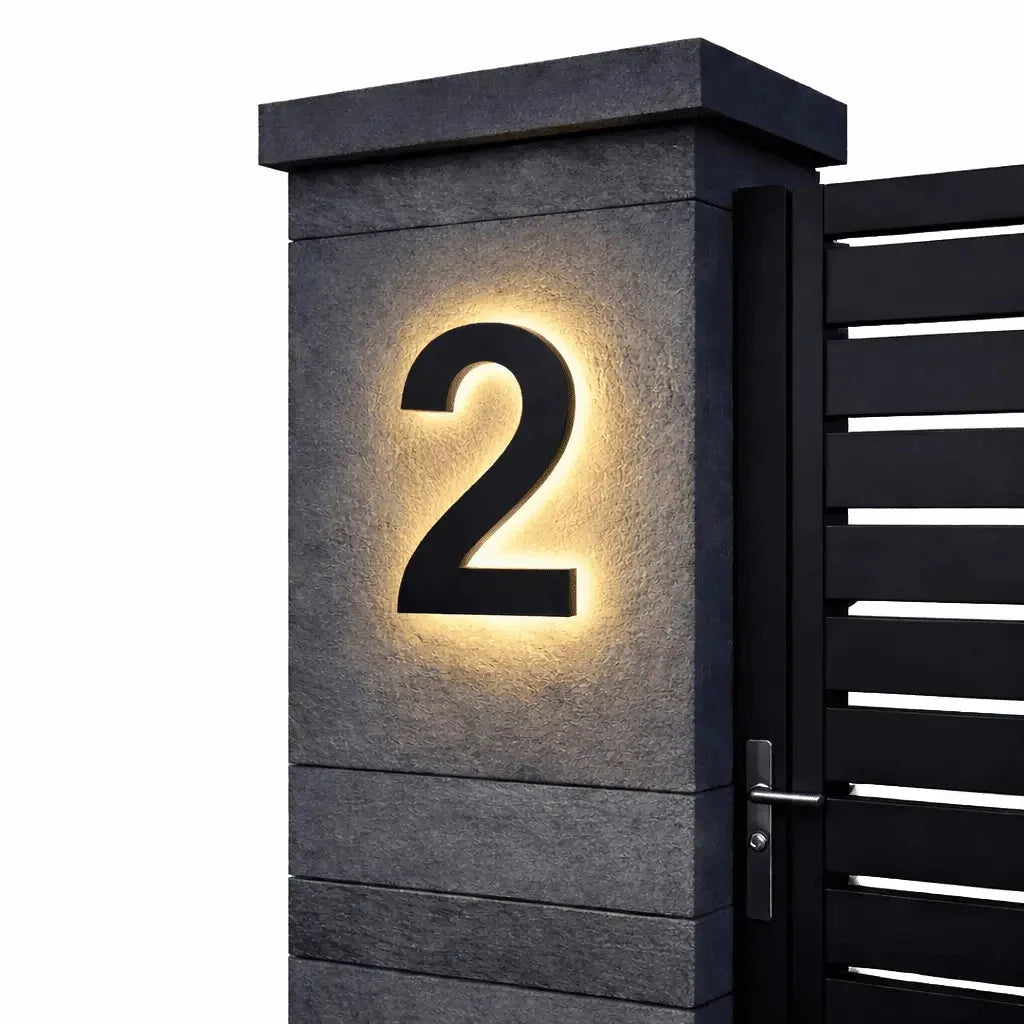 House Number Sign LED Backlit IP68 Water-Resistant