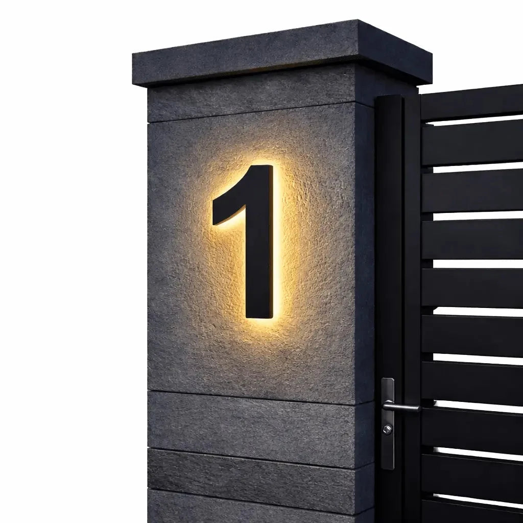 House Number Sign LED Backlit IP68 Water-Resistant
