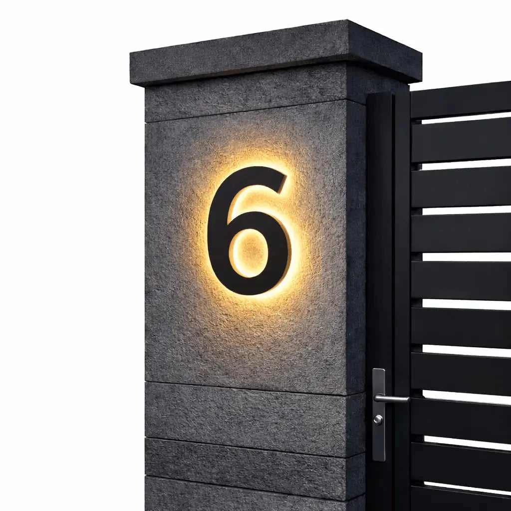 House Number Sign LED Backlit IP68 Water-Resistant