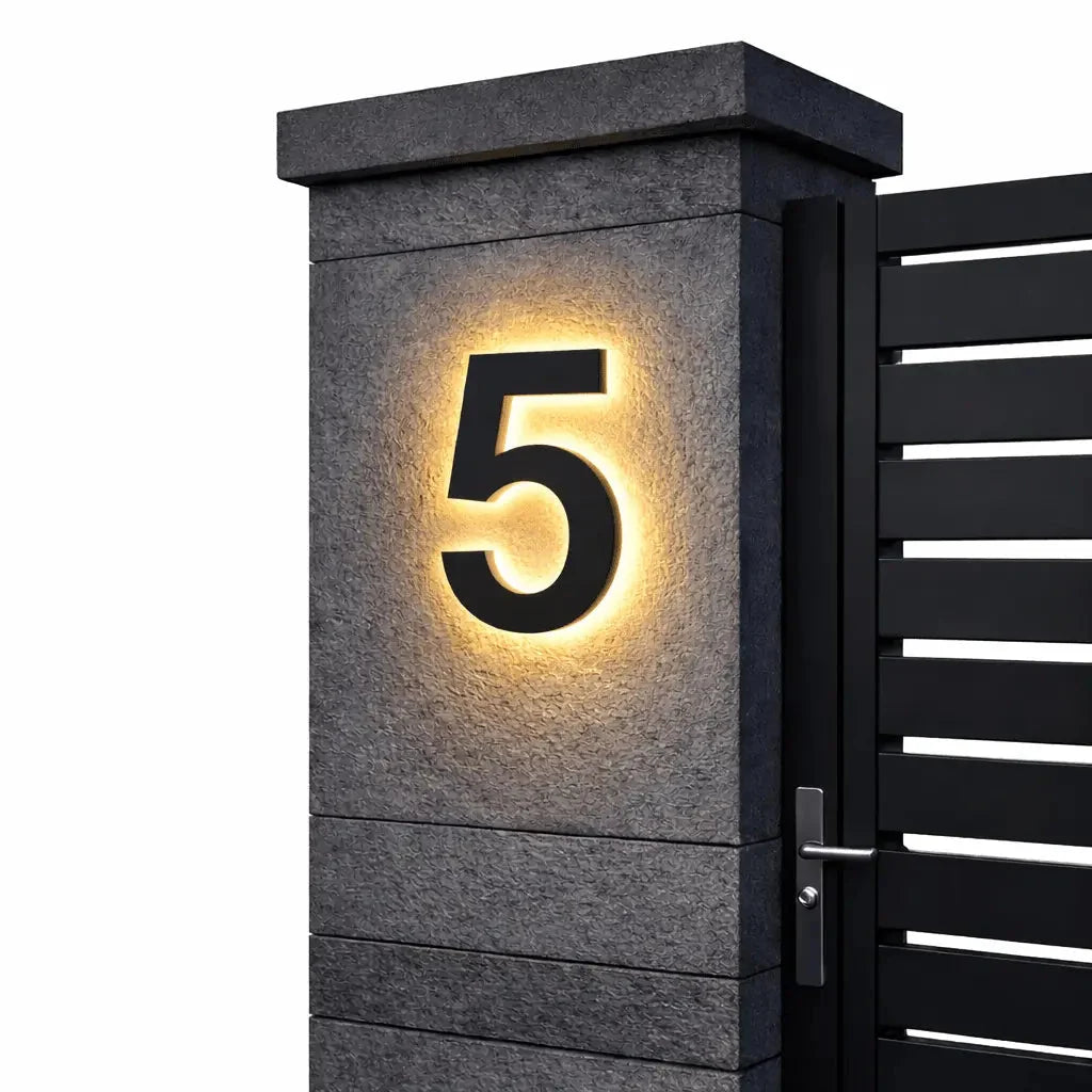 House Number Sign LED Backlit IP68 Water-Resistant