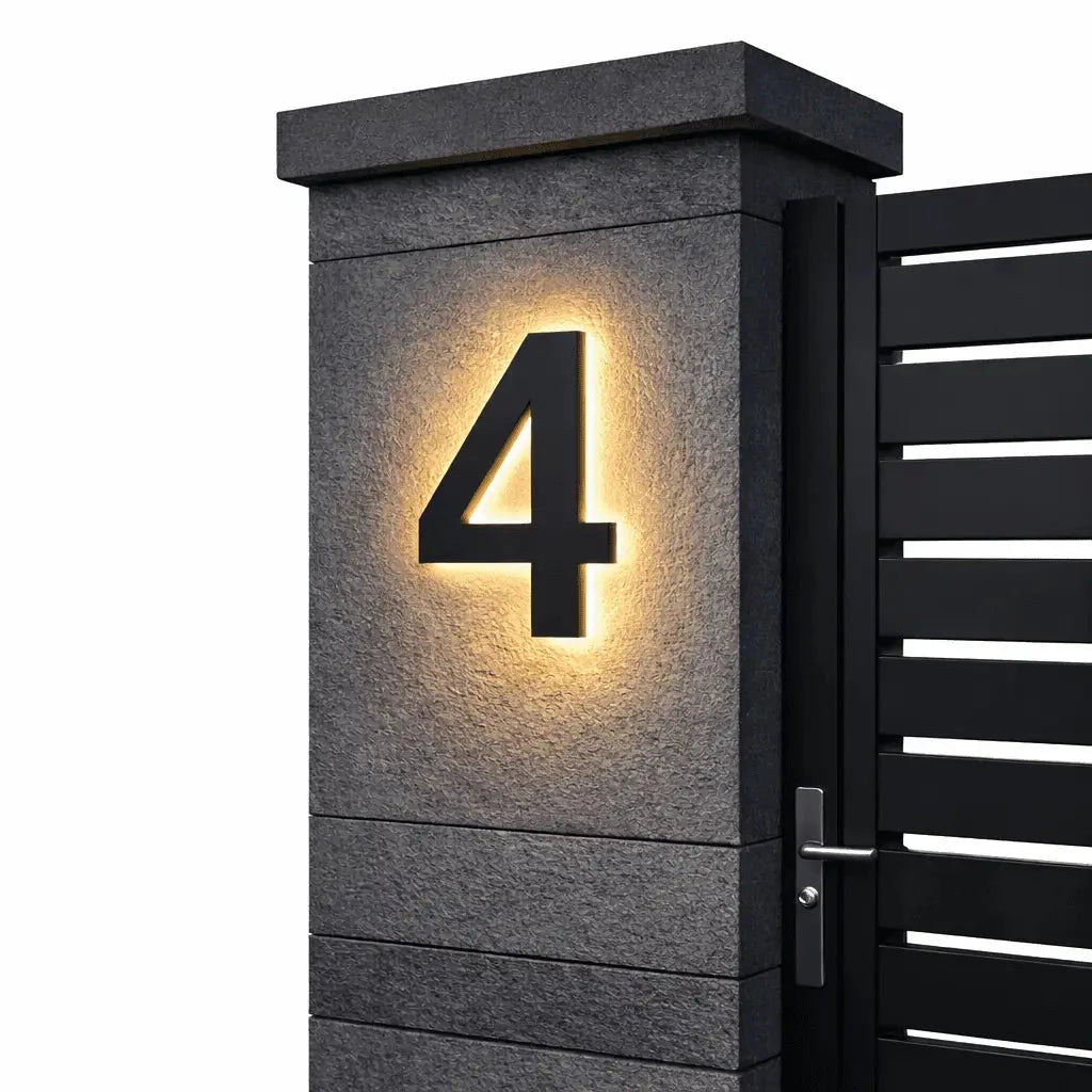 House Number Sign LED Backlit IP68 Water-Resistant