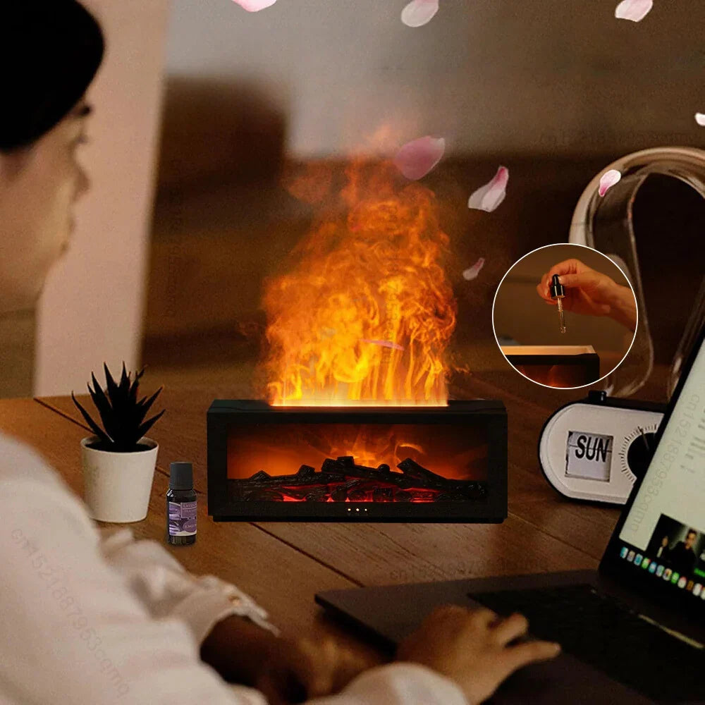 Humidifier & Air Purifier Flame-Effect RGB Lighting Aromatherapy Pad