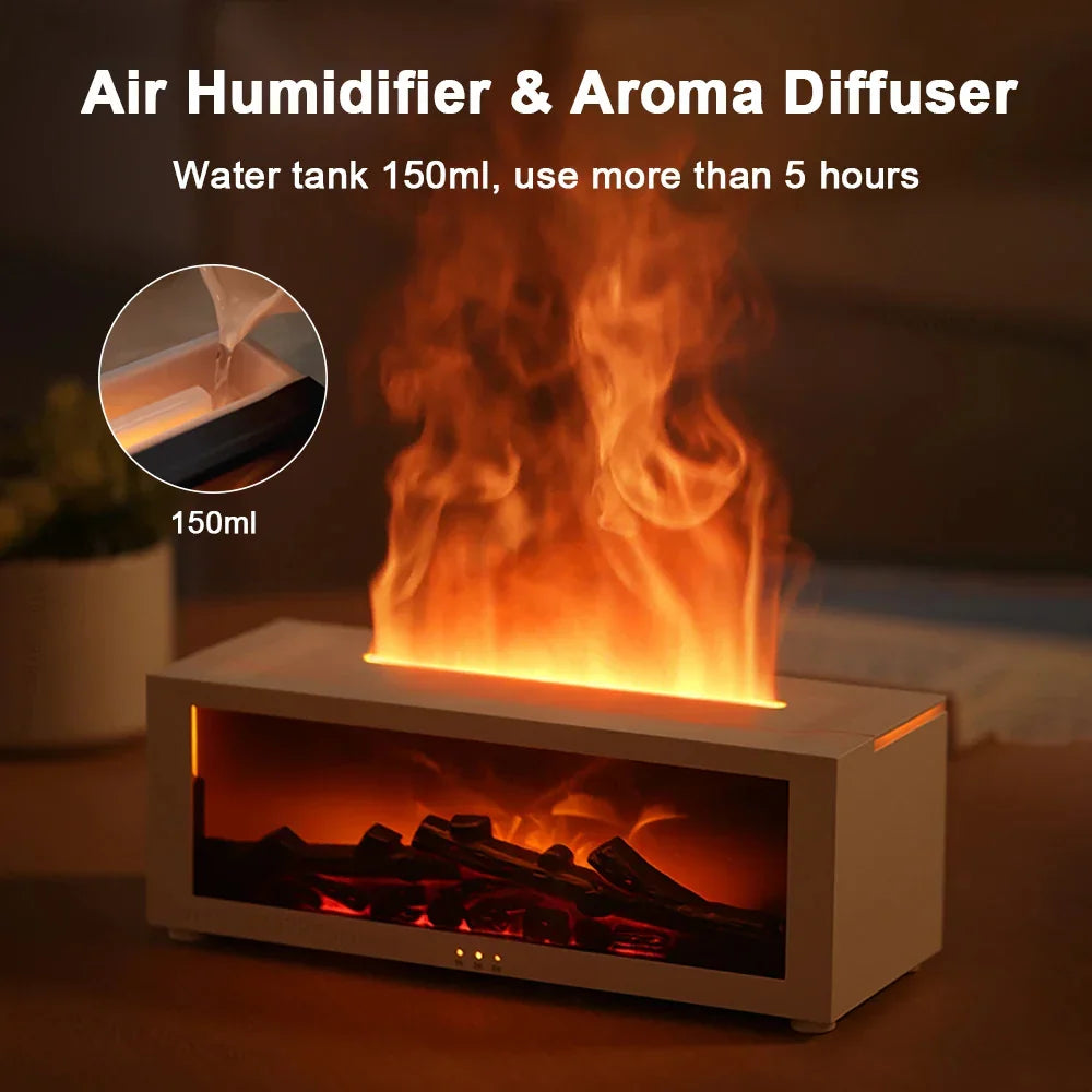 Humidifier & Air Purifier Flame-Effect RGB Lighting Aromatherapy Pad