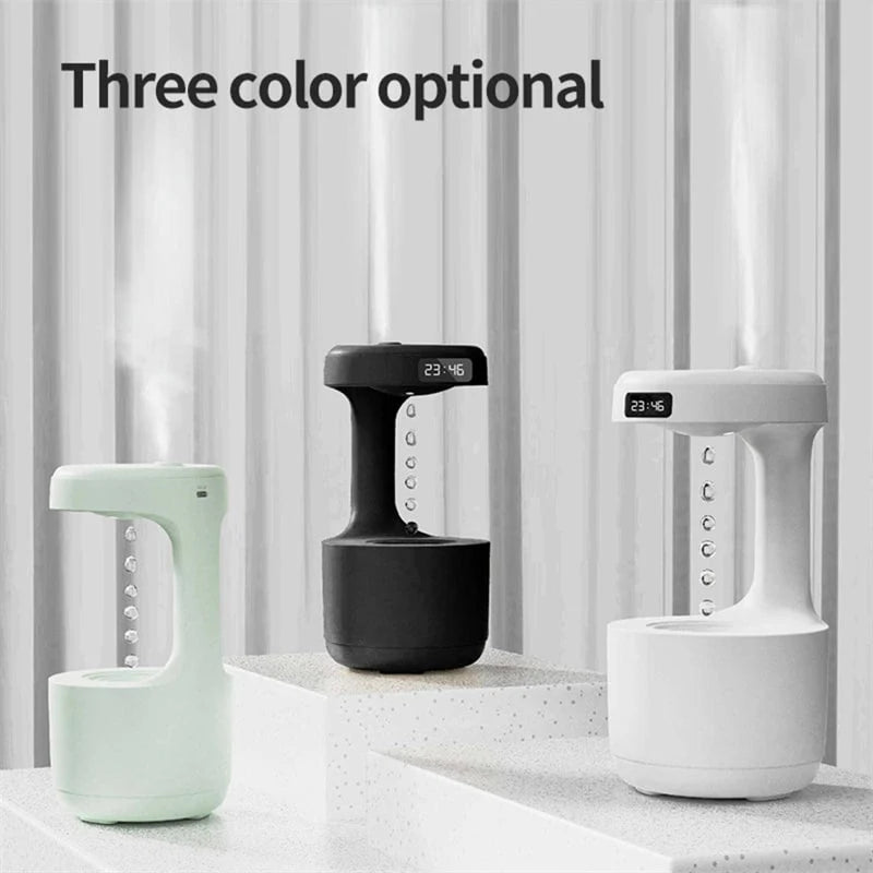 Humidifier Ultrasonic Cool Mist LED Clock Large Capacity