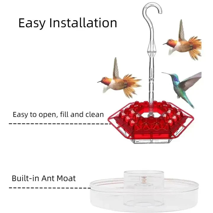 Hummingbird Feeder 30 Feeding Ports Built-In Ant Moat