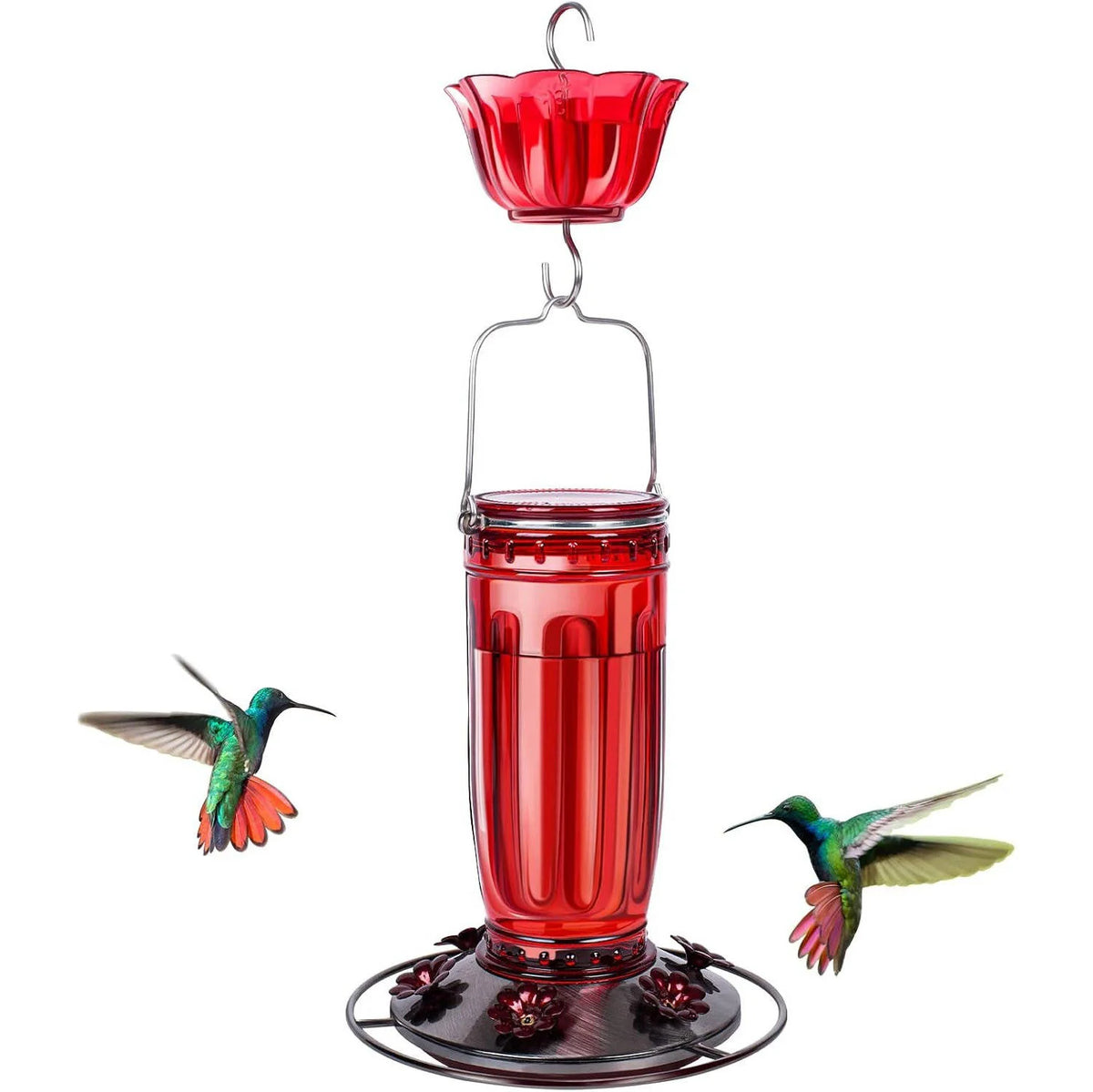 Hummingbird Feeder Glass 6 Feeding Ports & Ant Moat