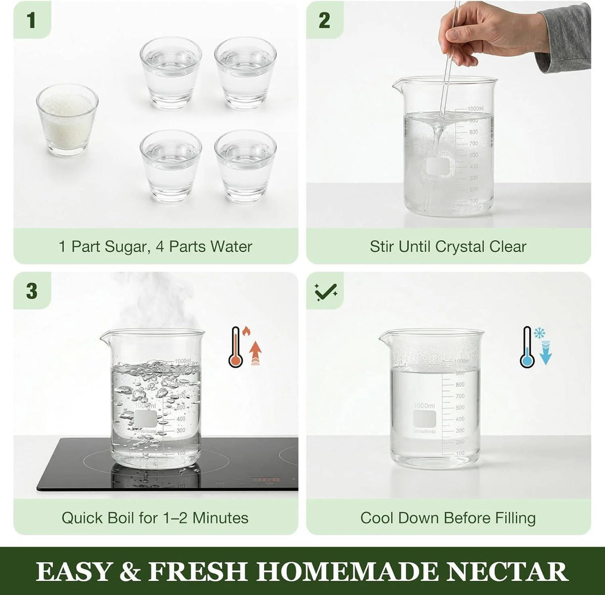 Hummingbird Feeder Glass 6 Feeding Ports & Ant Moat