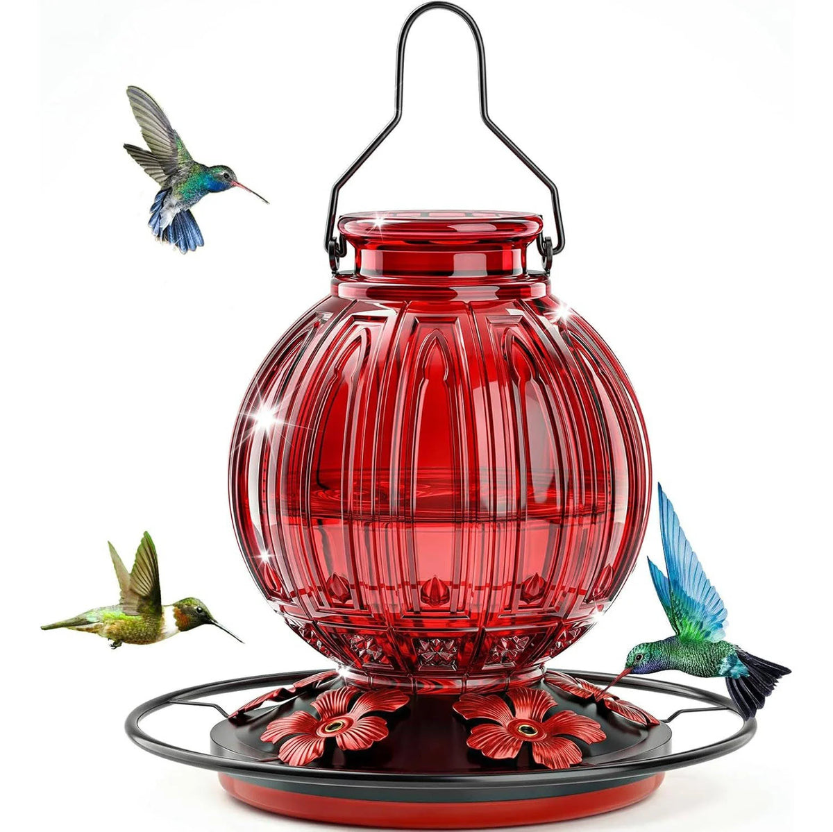 Hummingbird Feeder Glass Leakproof 26 Oz Five Ports
