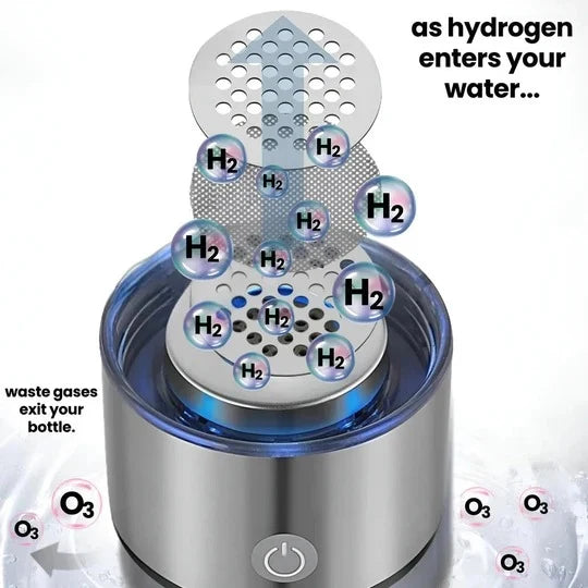 Hydrogen Water Bottle Built In Electrolysis USB Rechargeable 10.1 Oz