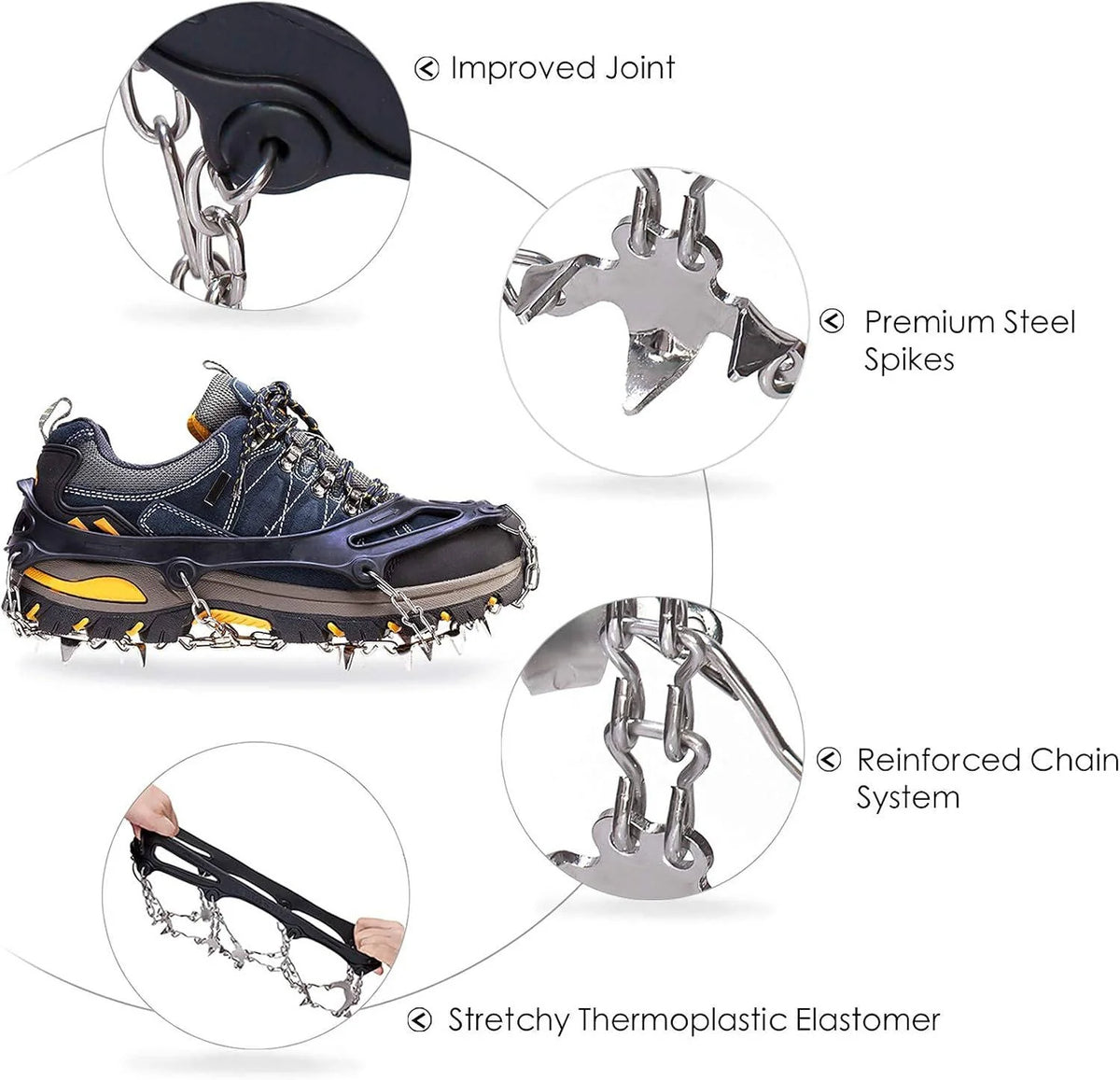 Ice Cleats Stainless Steel Spikes 19 Per Foot