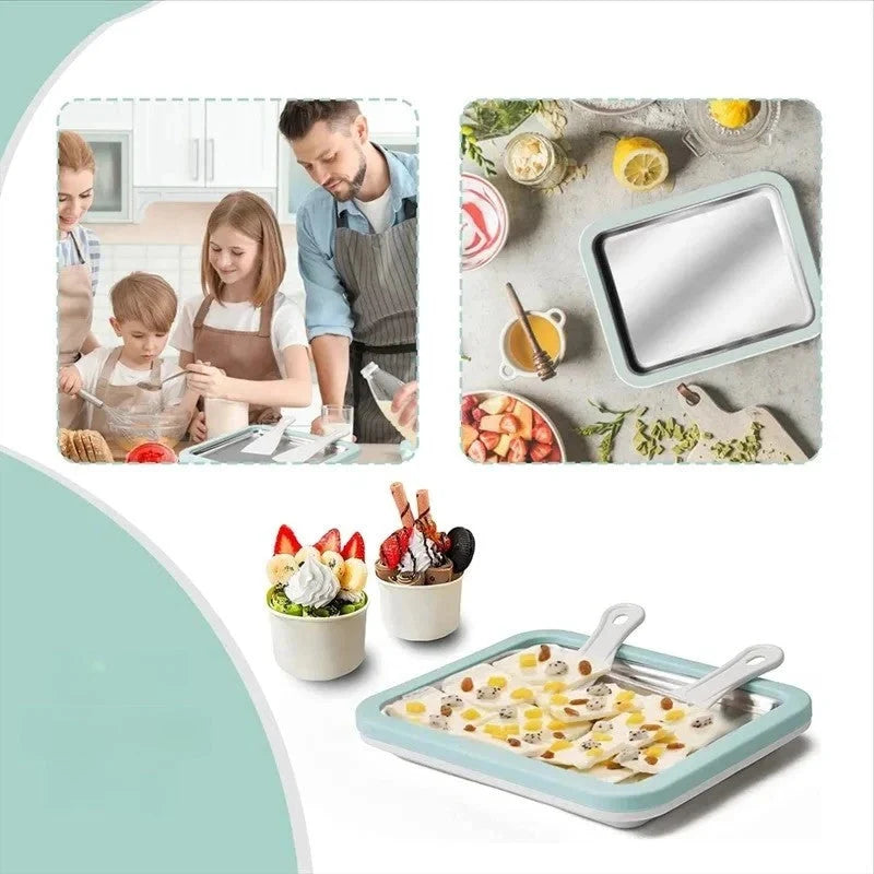 Ice Cream Roll Maker Stainless Steel No Electricity