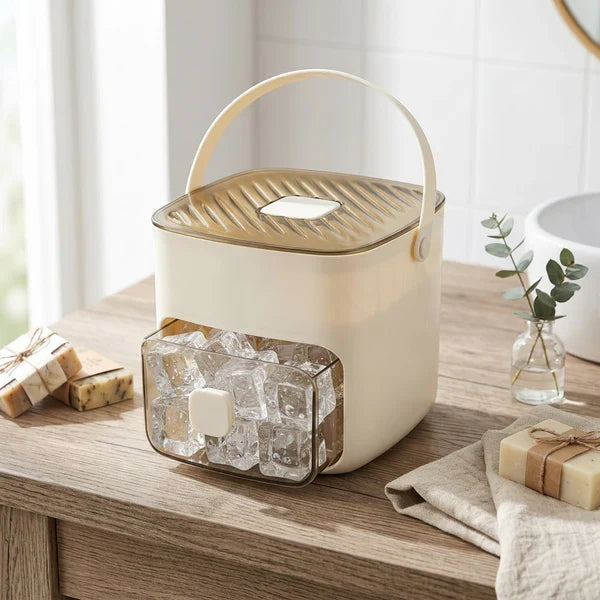 Ice Cube Tray Press-Release Airtight Lid 48-Cube Capacity