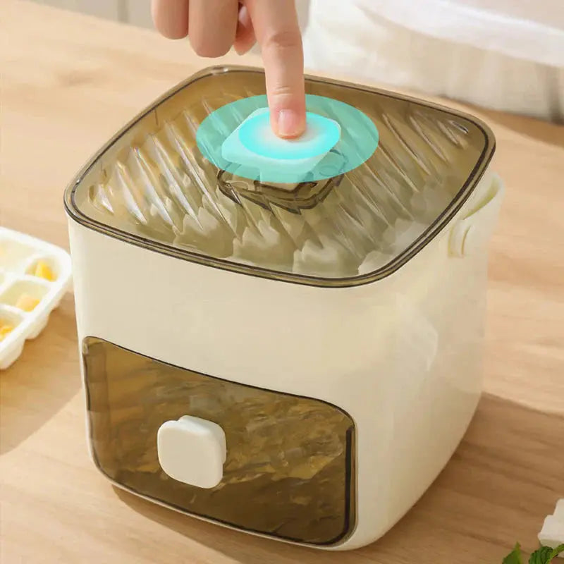 Ice Cube Tray Press-Release Airtight Lid 48-Cube Capacity