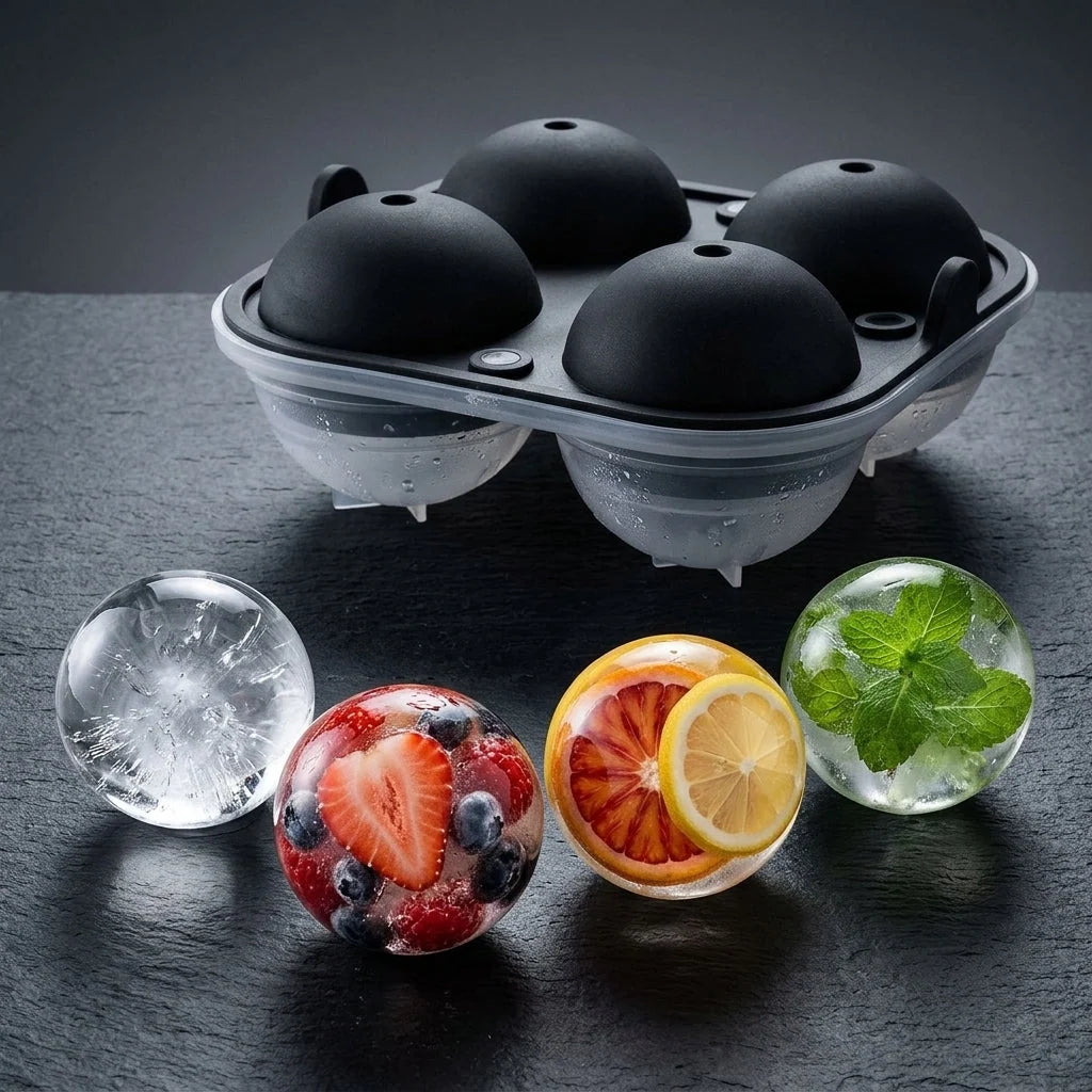 Ice Sphere Mold BPA-Free Silicone Set of 4