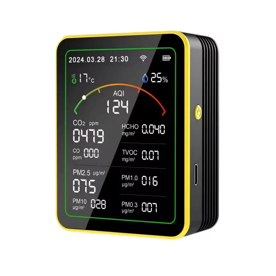 Indoor Air Quality Monitor 15-Parameter WiFi App Connectivity