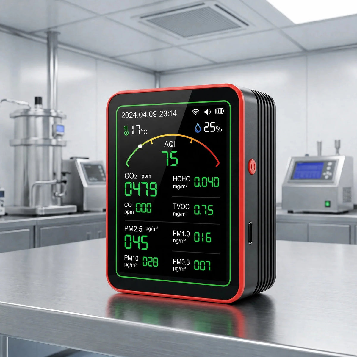 Indoor Air Quality Monitor 15-Parameter WiFi App Connectivity