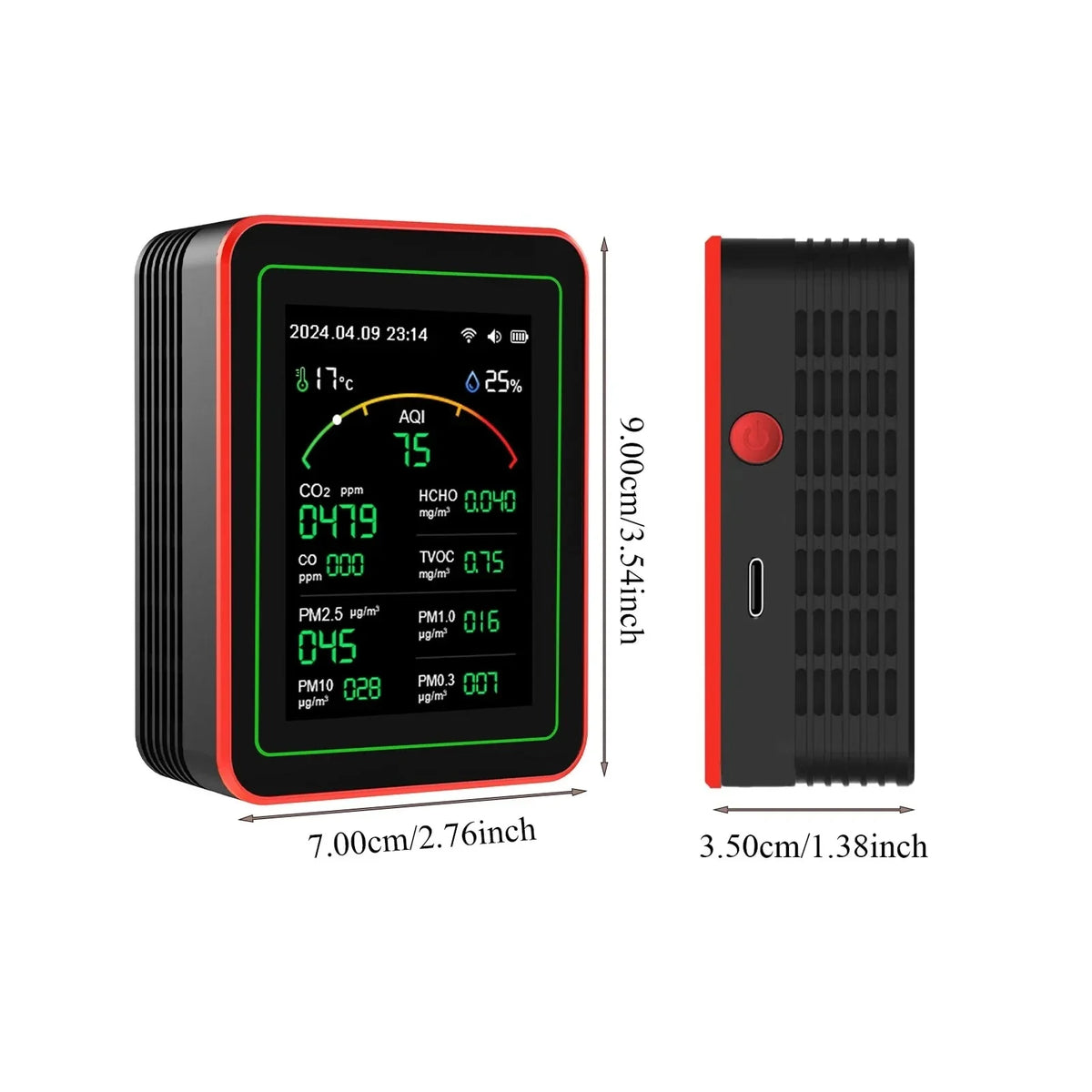 Indoor Air Quality Monitor 15-Parameter WiFi App Connectivity