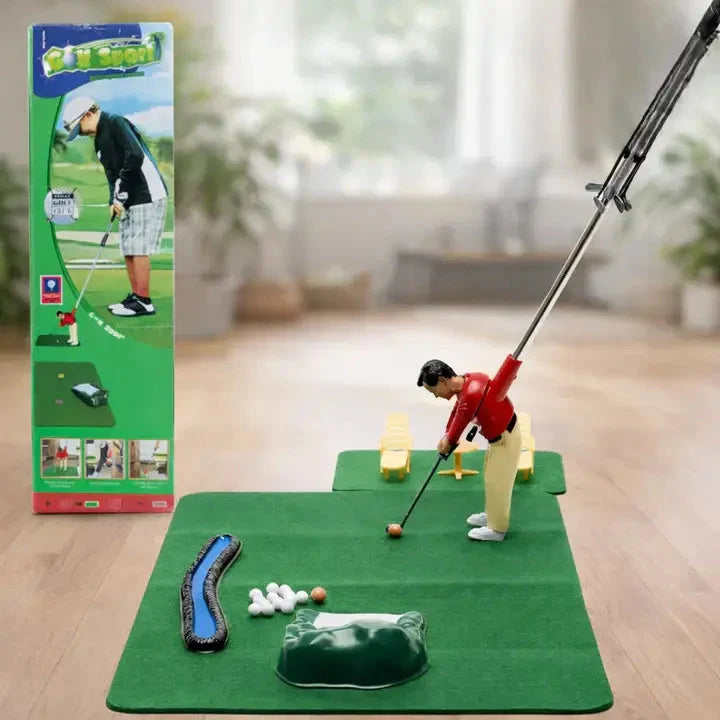 Indoor Mini Golf Set Adjustable Course Layout 6 Clubs