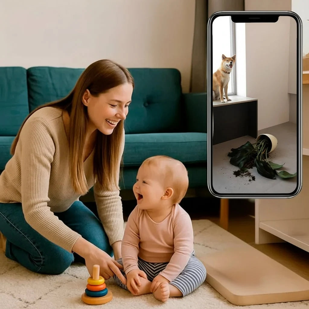 Indoor Security Camera 1080P WiFi Night Vision Motion Tracking
