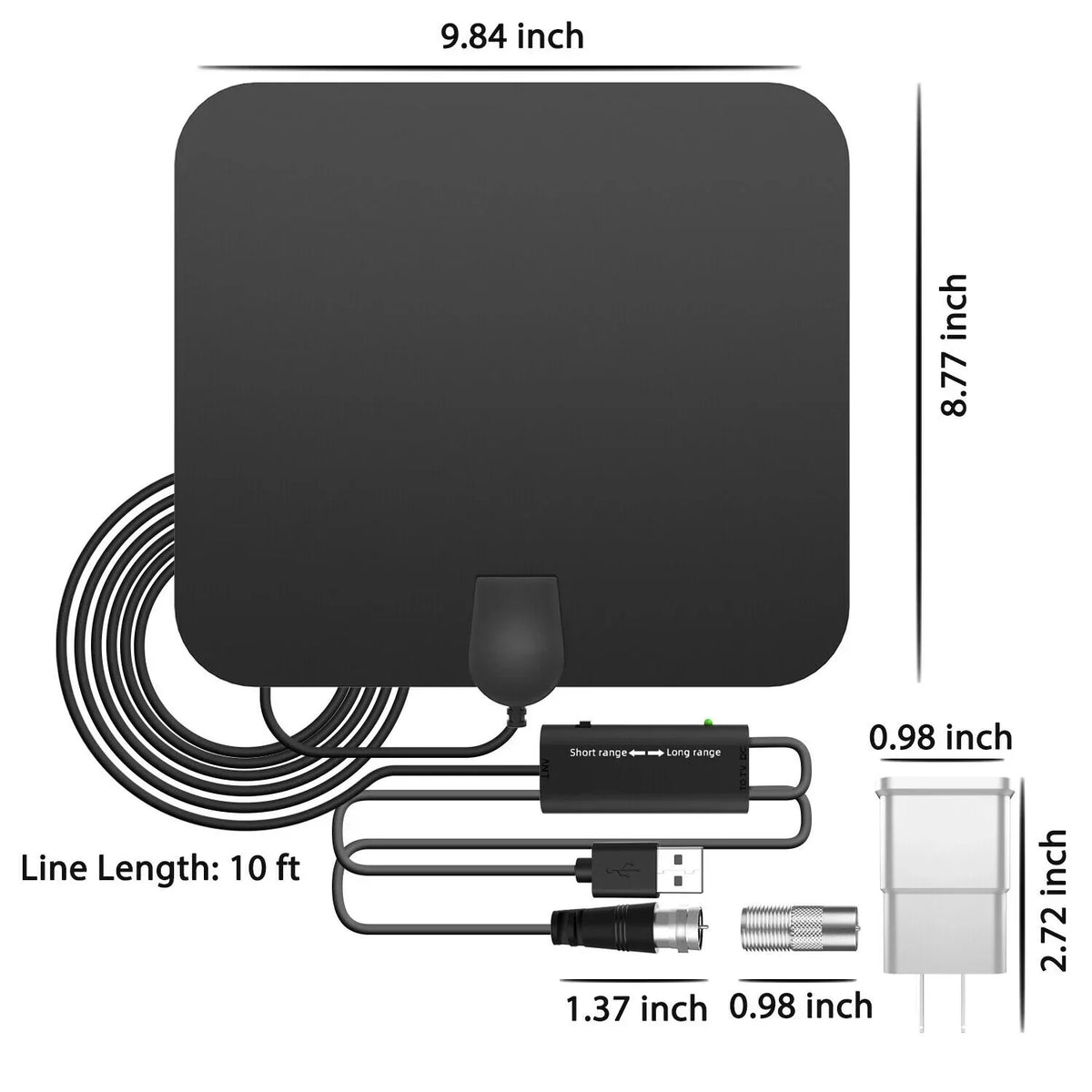 Indoor TV Antenna 37dB Amplified 4K Compatible