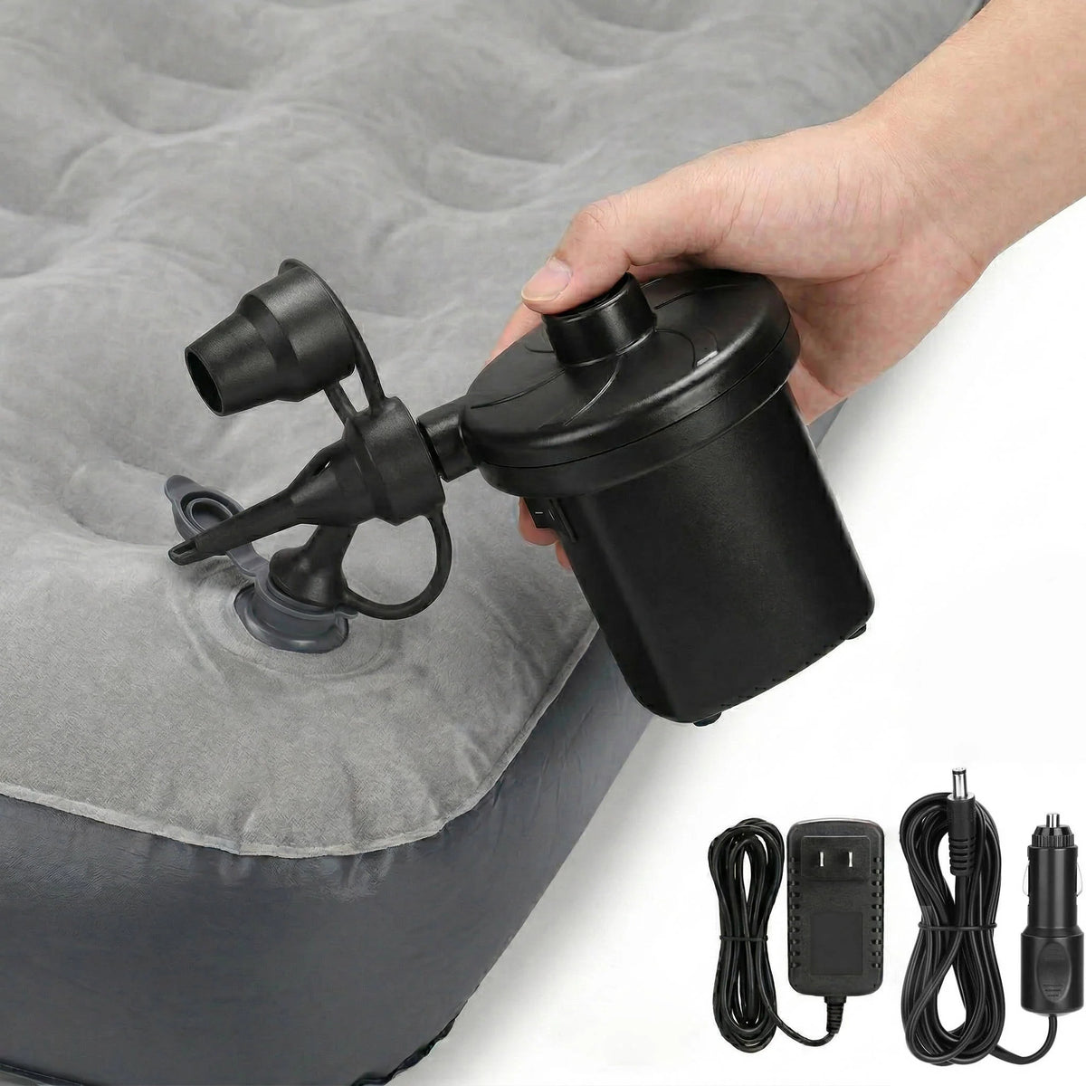Inflatable Air Pump Inflate & Deflate 3 Nozzles